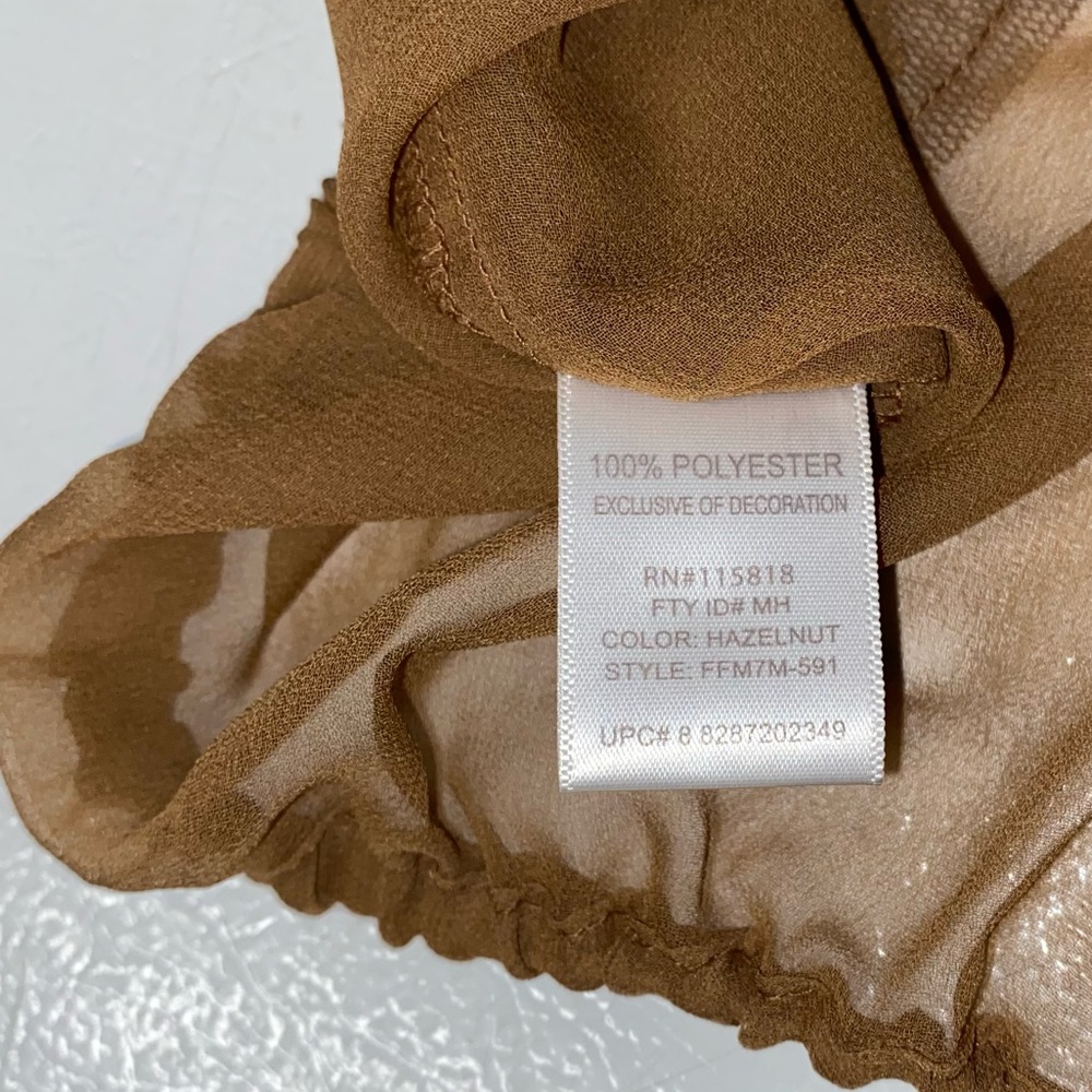 🌟4 for $10 SALE🌟  Women’s Metro 7 Sheer Brown Shirt - Picture 7 of 16